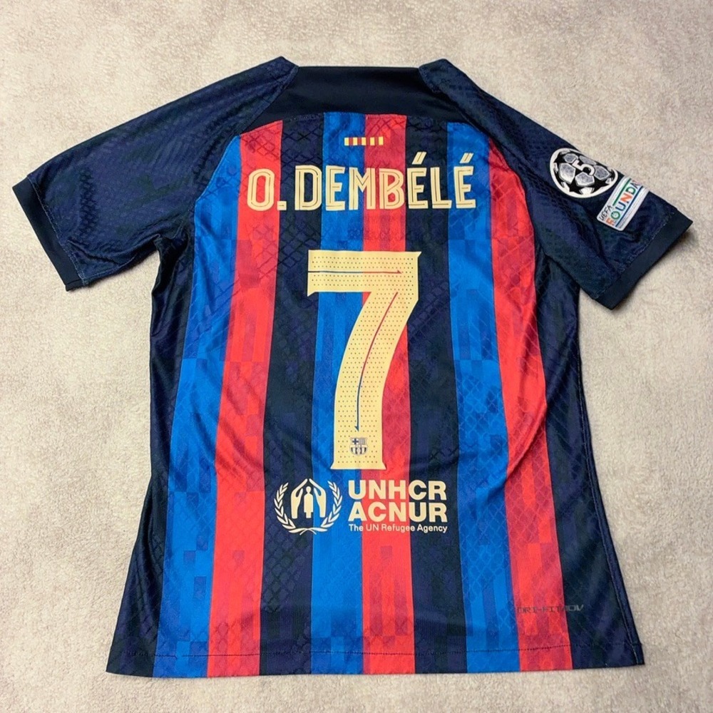 Ousmane Dembele #7 FC Barcelona 2022/23 Home Nike Jersey Shirt Kit Mens Medium